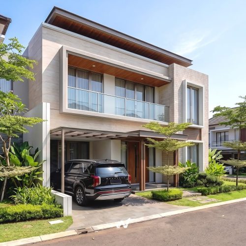 Rumah Modern Kontemporer 2 LantaiRumah 2 lantai ini mengusung gaya modern kontemporer yang sanga (2)