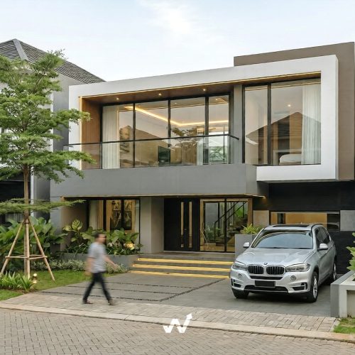 Rumah Modern Kontemporer 2 LantaiRumah ini mengusung gaya modern Kontemporer dengan karakter yan (2)
