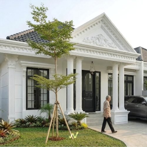 Rumah klasik 1 lantaiRumah ini mengusung konsep klasik modern yang elegan dan timeless. Tampak d (1)